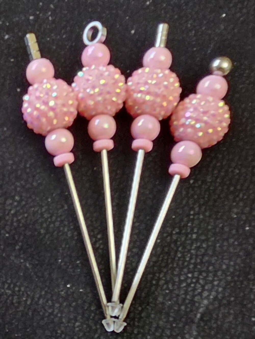 Pink Beaded Charcuterie Picks Sparkling Decorative Accessories